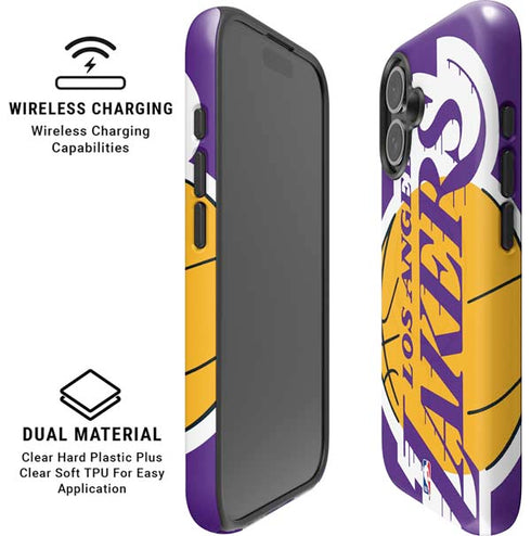 NBA Los Angeles Lakers Large Logo iPhone 16 Plus Magsafe Impact Case